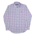 RALPH LAUREN Mens Purple & White Plaid Cotton Blend Shirt M Long Sleeve Button