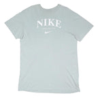 NIKE Womens Blue Dress Cotton Blend Plain Short Sleeve Midi Size M Casual