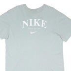 NIKE Womens Blue Dress Cotton Blend Plain Short Sleeve Midi Size M Casual