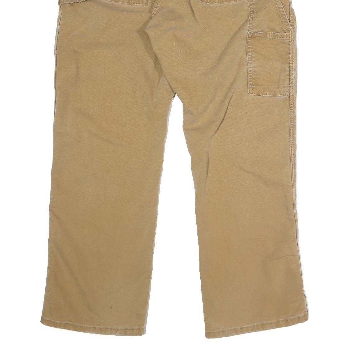 DICKIES Mens Jeans Beige Regular Straight Cotton Button W36 L29 Workwear