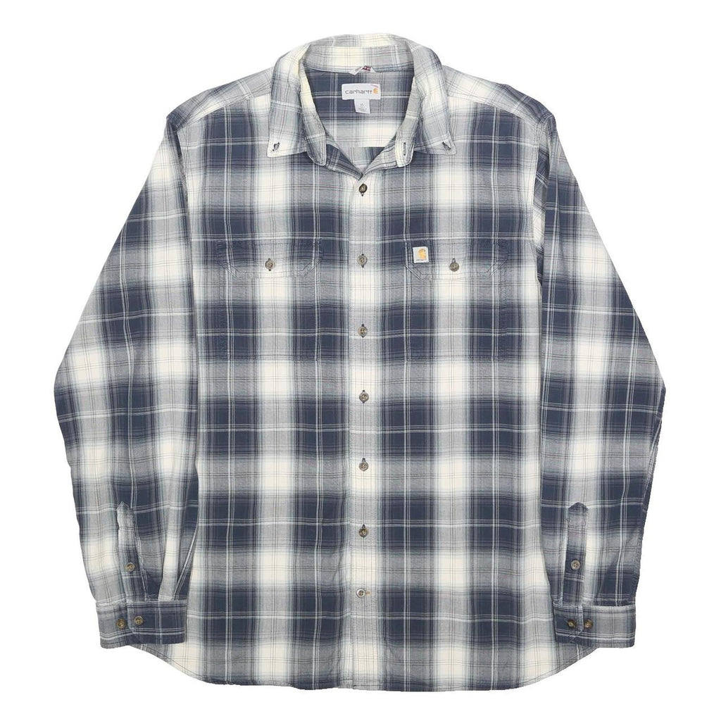 CARHARTT Mens Blue & White Check Shirt XL Long Sleeve Cotton Casual