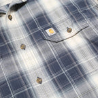 CARHARTT Mens Blue & White Check Shirt XL Long Sleeve Cotton Casual