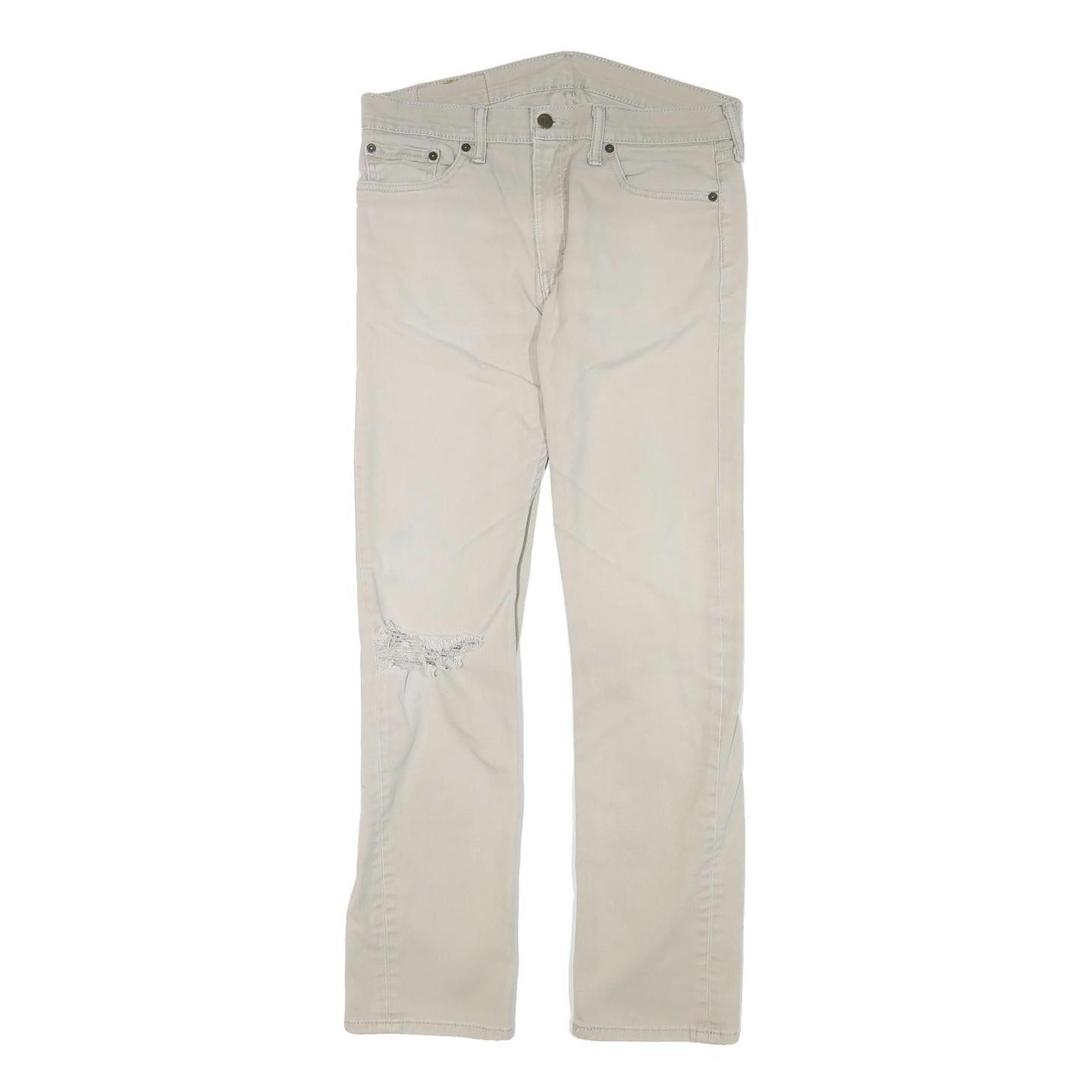 LEVI'S Mens Slim Slim Fit Jeans Beige Cotton Blend W31 L30 Classic Zip Casual
