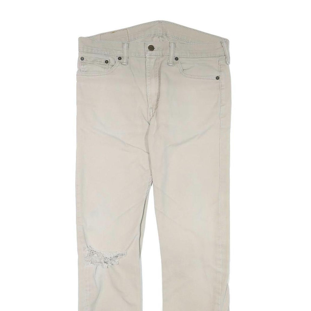 LEVI'S Mens Slim Slim Fit Jeans Beige Cotton Blend W31 L30 Classic Zip Casual