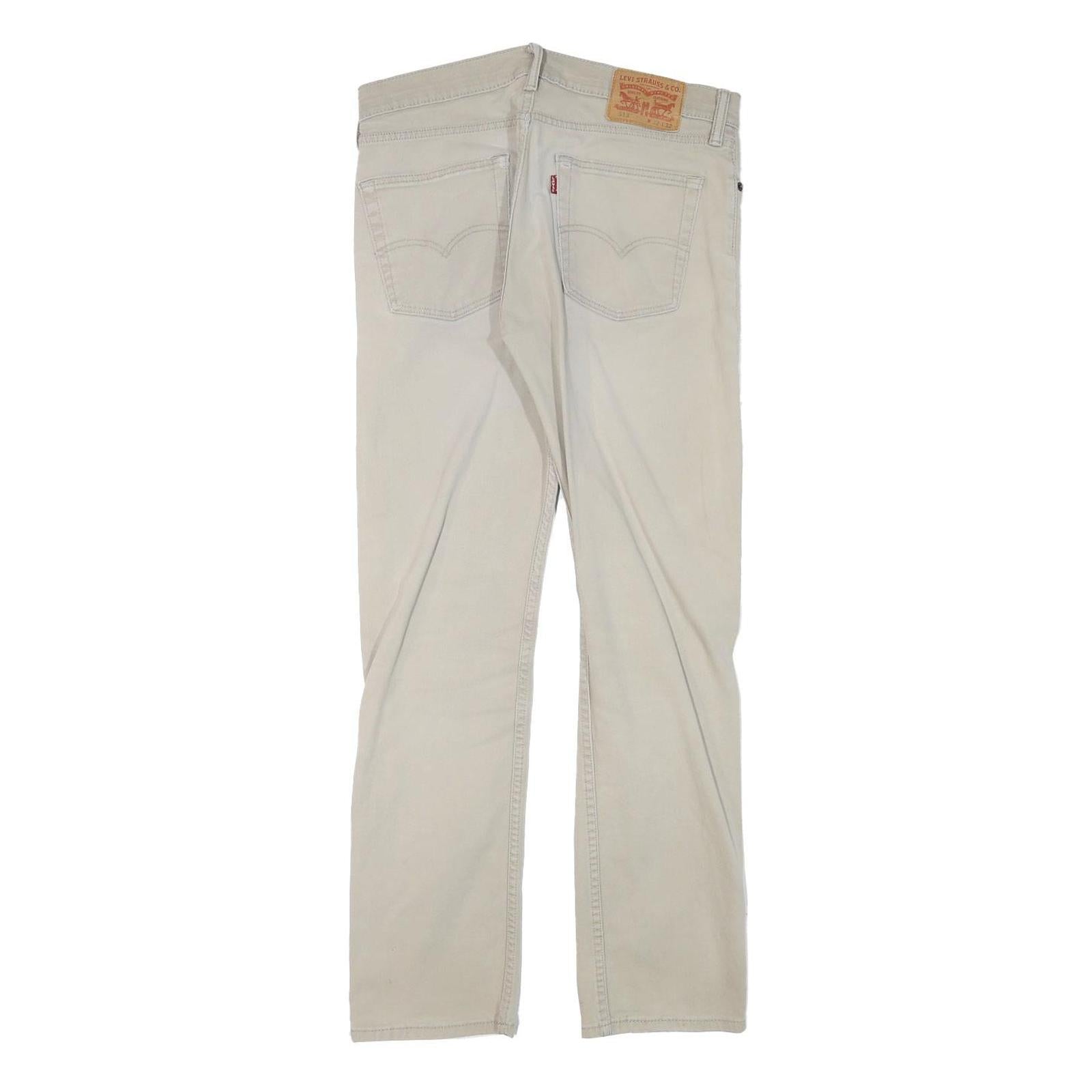 LEVI'S Mens Slim Slim Fit Jeans Beige Cotton Blend W31 L30 Classic Zip Casual