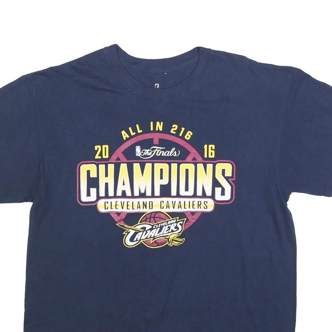 FANATICS Mens Navy Blue Cleveland Cavaliers Champions T-Shirt L Short Sleeve