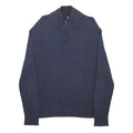 CALVIN KLEIN Mens Navy Blue Plain Pullover Crew Neck Basic Knit M Cotton Jumper
