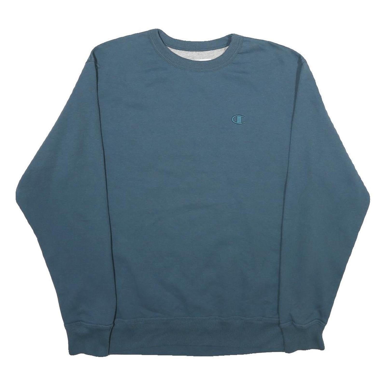 CHAMPION Mens Blue Crew Neck M Classic Cotton Blend Sweatshirt Pullover