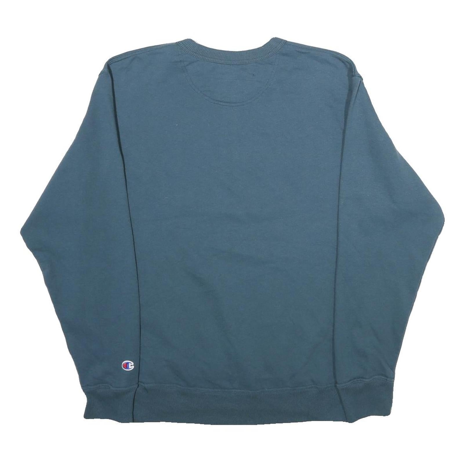 CHAMPION Mens Blue Crew Neck M Classic Cotton Blend Sweatshirt Pullover
