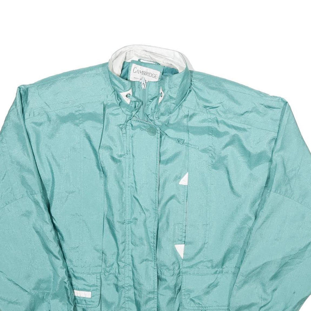 CAMBRIDGE Womens Blue Jacket M Polyester Zip Windbreaker Casual Lightweight