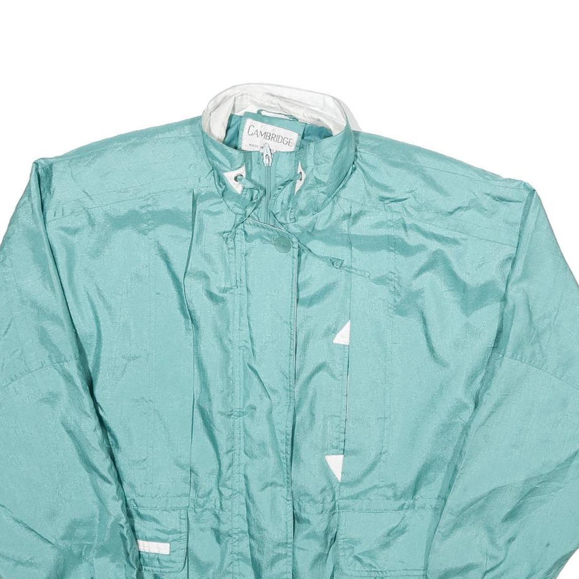 CAMBRIDGE Womens Blue Jacket M Polyester Zip Windbreaker Casual Lightweight