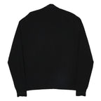 FRED PERRY Mens Black Zip Jacket L Cotton Blend Plain Classic Casual Lightweight