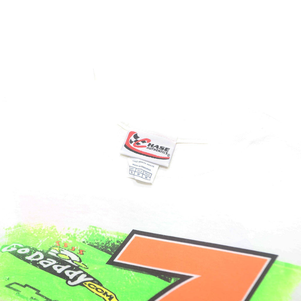 CHASE AUTHENTICS Mens White Danica Patrick Graphic T-Shirt M Short Sleeve Crew