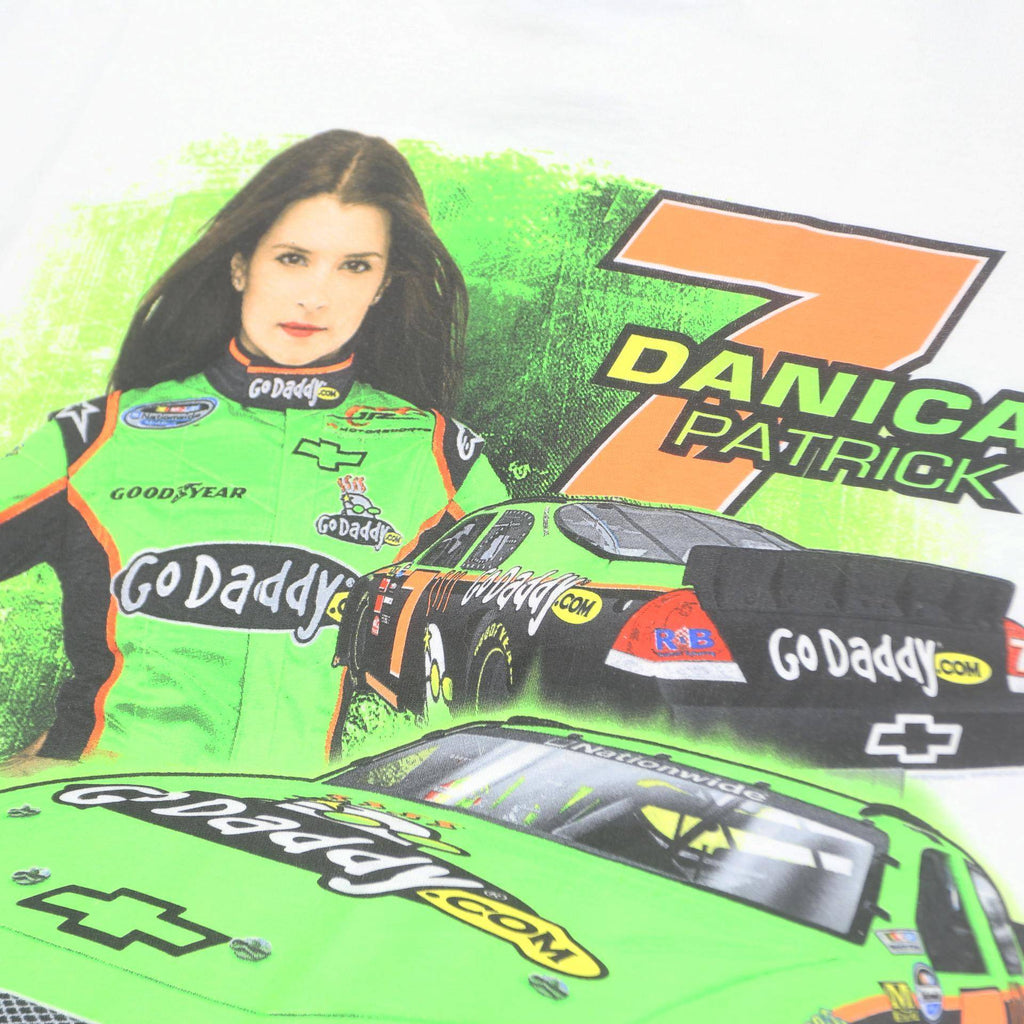 CHASE AUTHENTICS Mens White Danica Patrick Graphic T-Shirt M Short Sleeve Crew