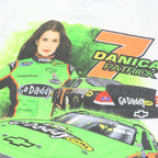 CHASE AUTHENTICS Mens White Danica Patrick Graphic T-Shirt M Short Sleeve Crew