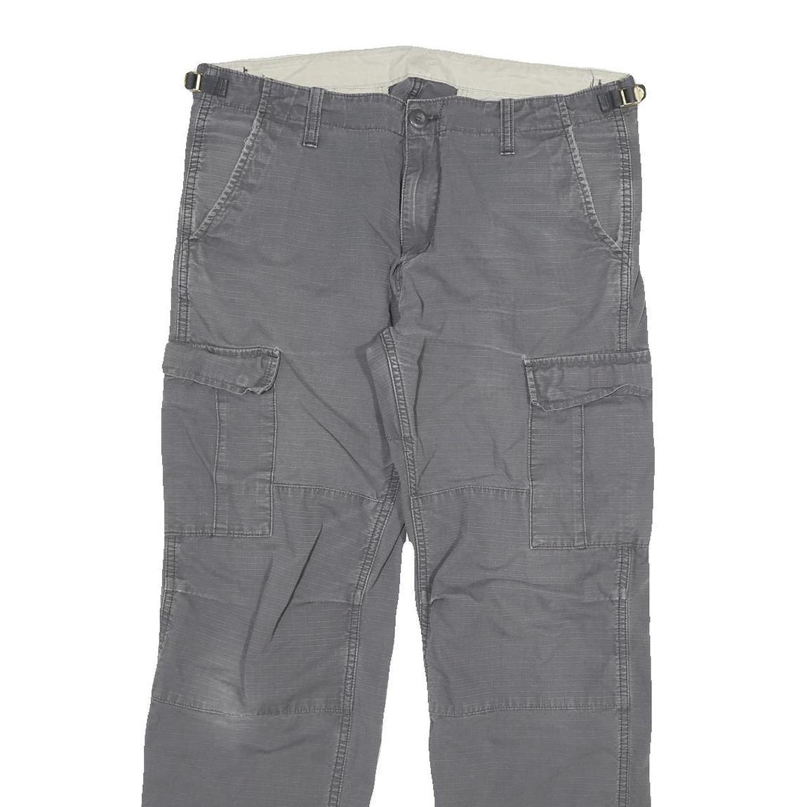 CARHARTT Mens Cotton Blend Grey Regular Straight Trousers W33 L29 Casual