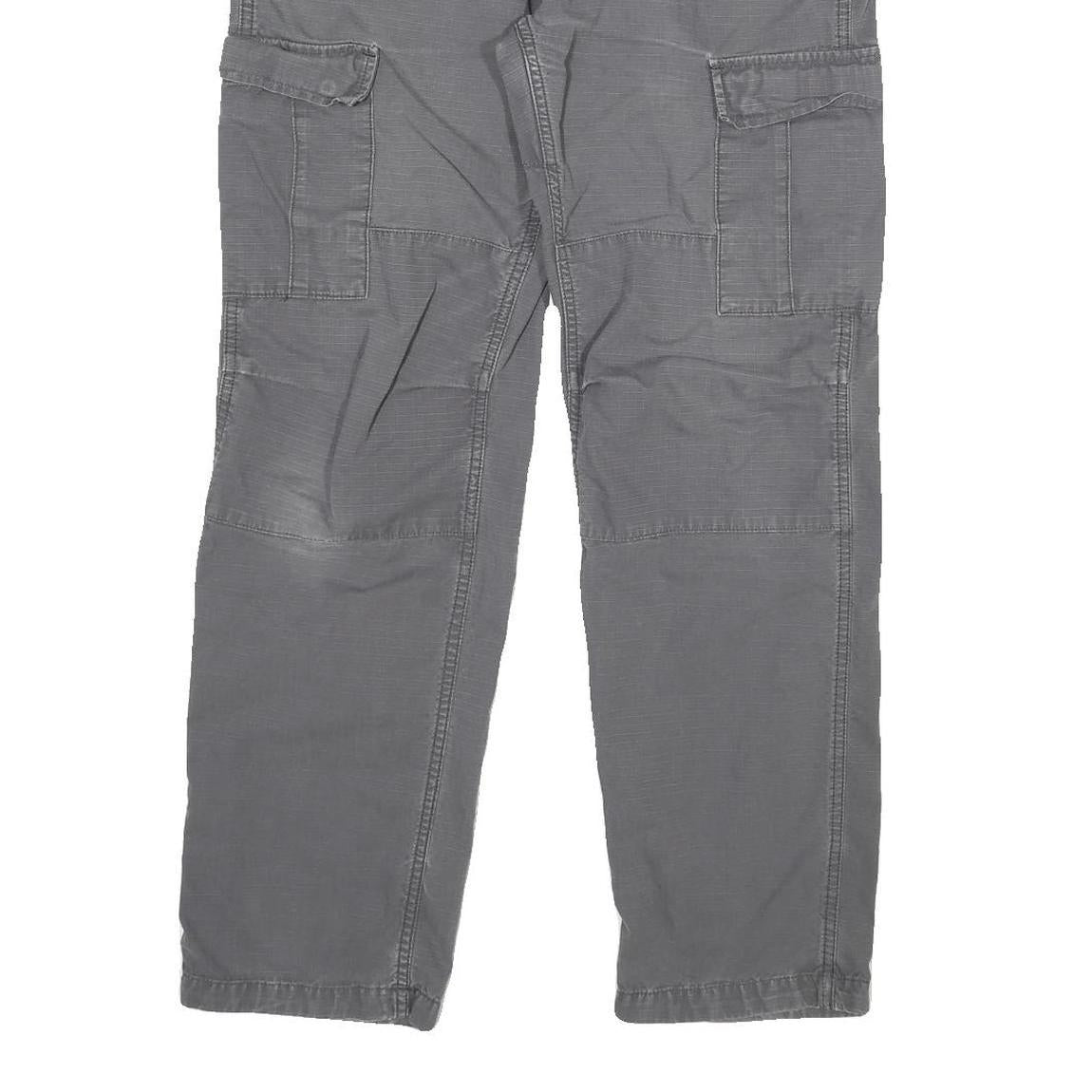 CARHARTT Mens Cotton Blend Grey Regular Straight Trousers W33 L29 Casual