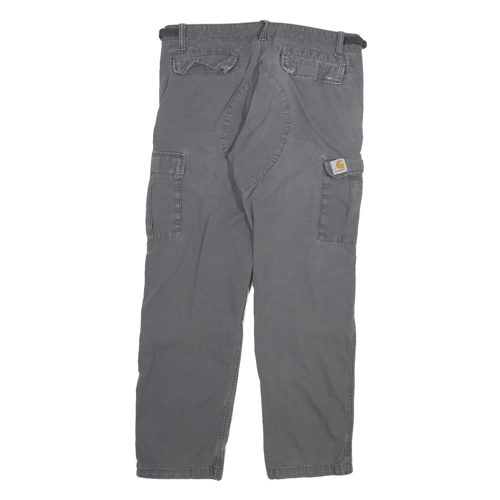 CARHARTT Mens Cotton Blend Grey Regular Straight Trousers W33 L29 Casual