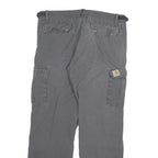 CARHARTT Mens Cotton Blend Grey Regular Straight Trousers W33 L29 Casual