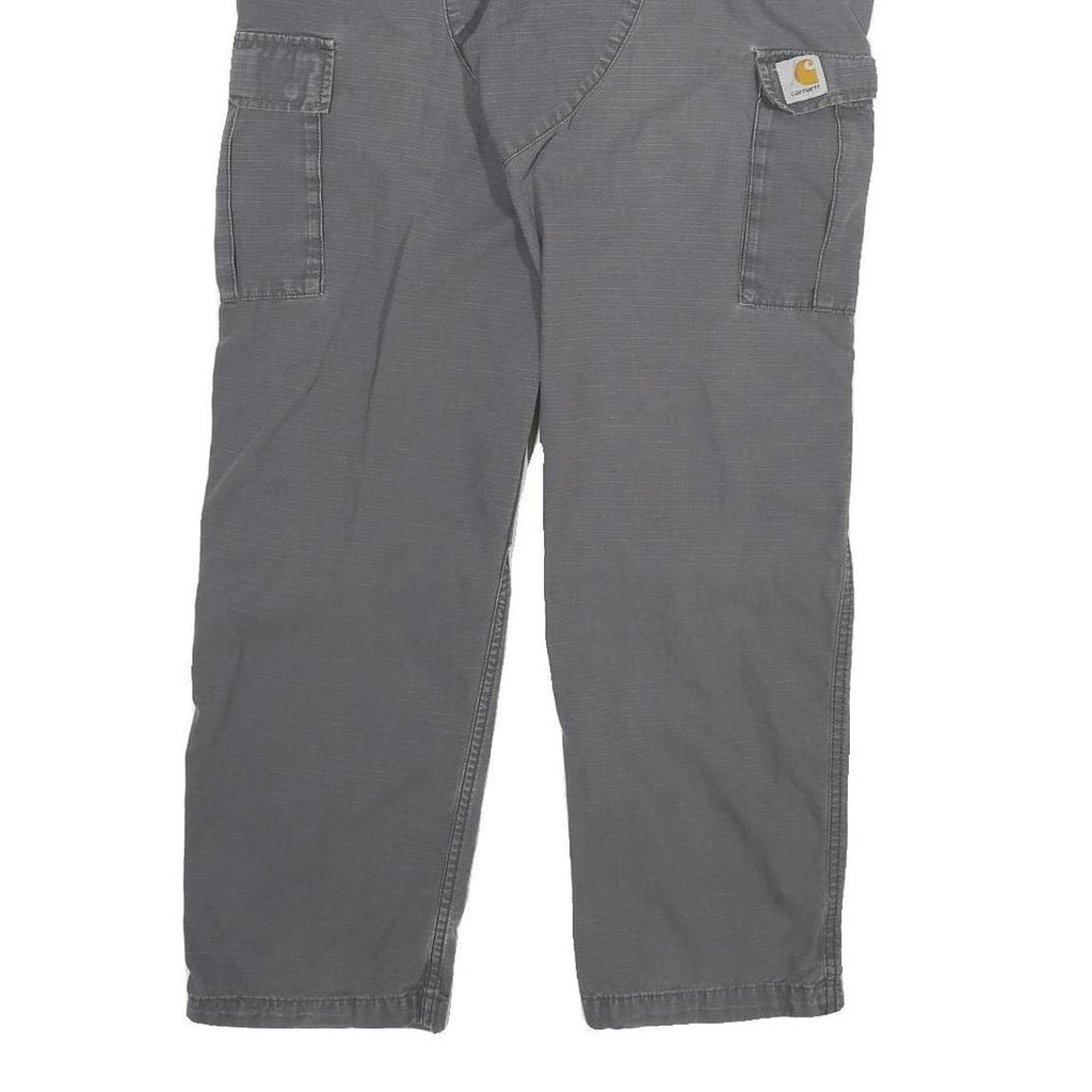 CARHARTT Mens Cotton Blend Grey Regular Straight Trousers W33 L29 Casual