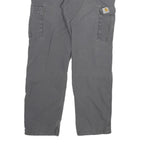 CARHARTT Mens Cotton Blend Grey Regular Straight Trousers W33 L29 Casual