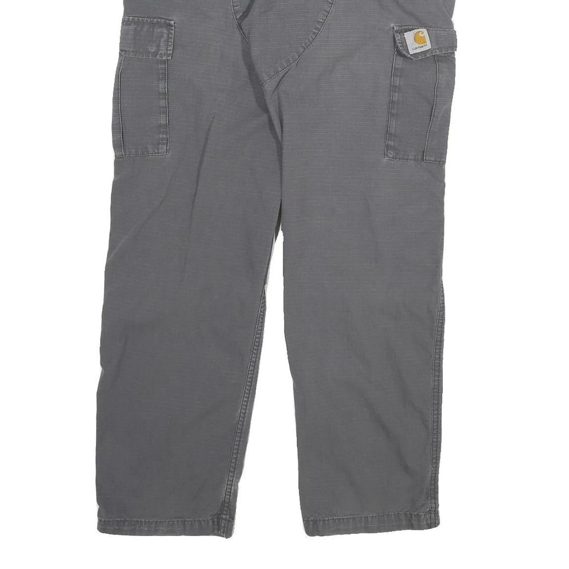 CARHARTT Mens Cotton Blend Grey Regular Straight Trousers W33 L29 Casual
