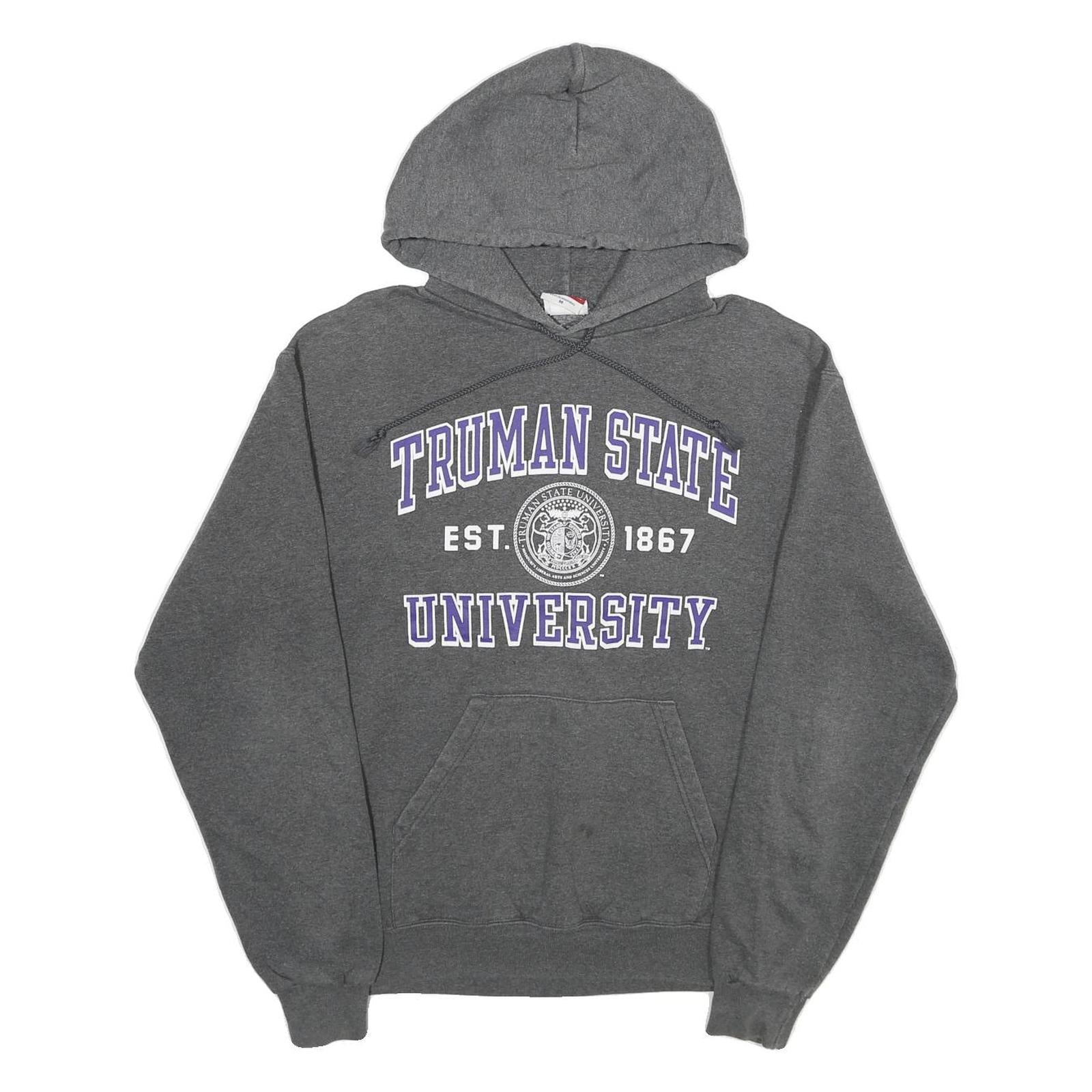 CHAMPION Mens Grey Truman State University Hoodie M Cotton Blend Pullover