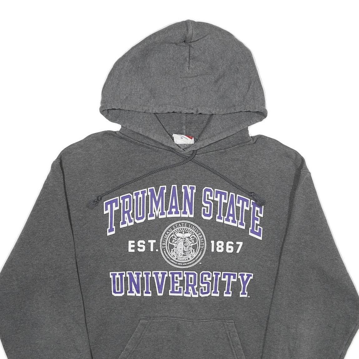 CHAMPION Mens Grey Truman State University Hoodie M Cotton Blend Pullover