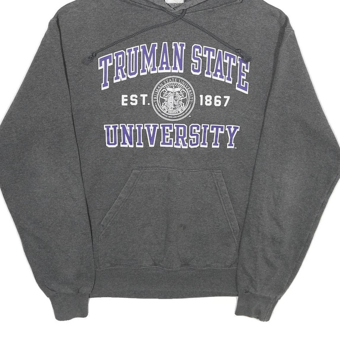 CHAMPION Mens Grey Truman State University Hoodie M Cotton Blend Pullover
