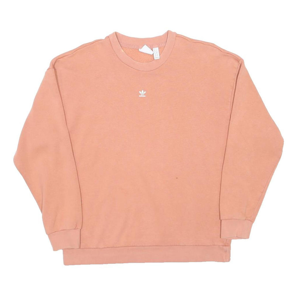 ADIDAS Womens Pink Cotton Blend Crew Neck Sweatshirt UK 10 Casual Sportswear