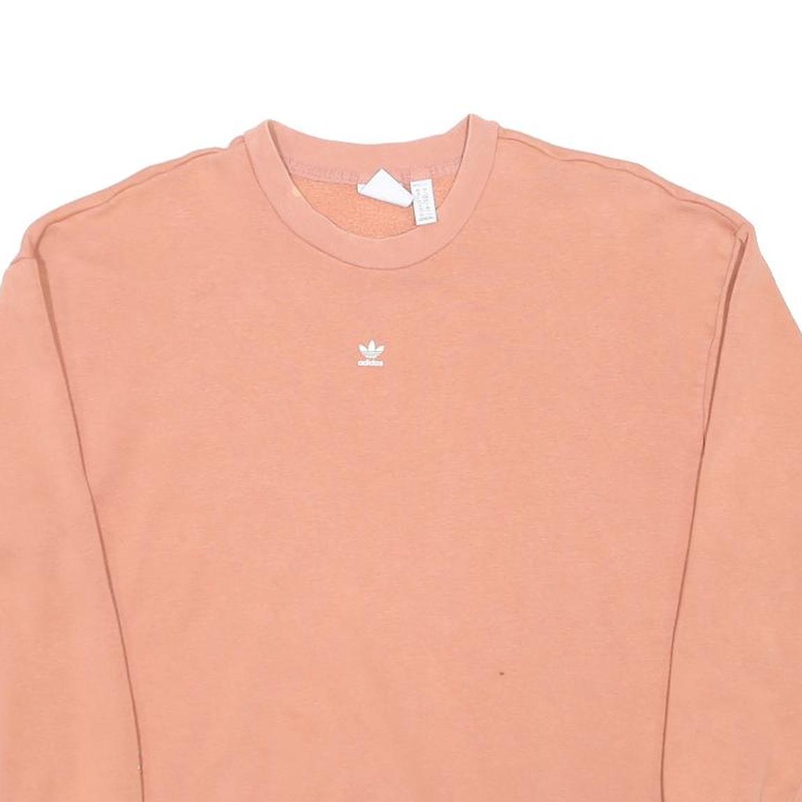 ADIDAS Womens Pink Cotton Blend Crew Neck Sweatshirt UK 10 Casual Sportswear