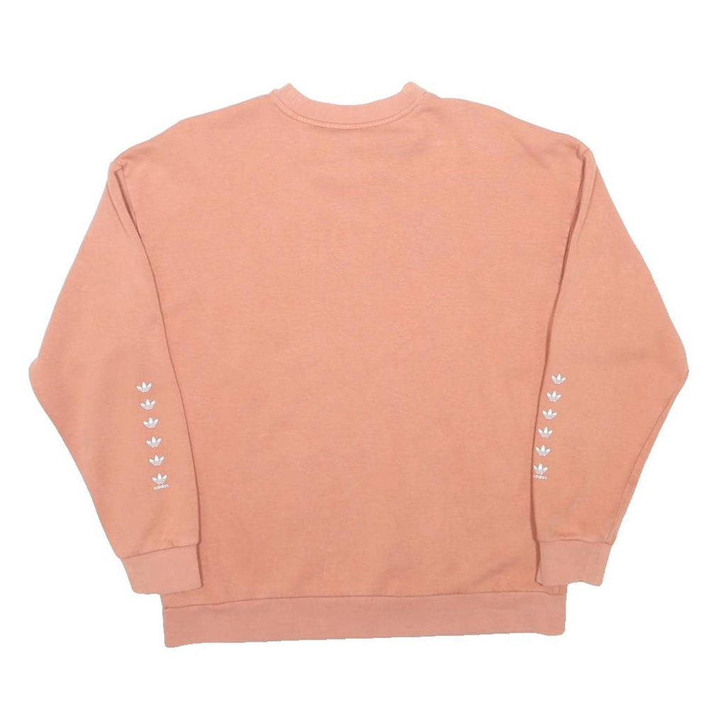 ADIDAS Womens Pink Cotton Blend Crew Neck Sweatshirt UK 10 Casual Sportswear