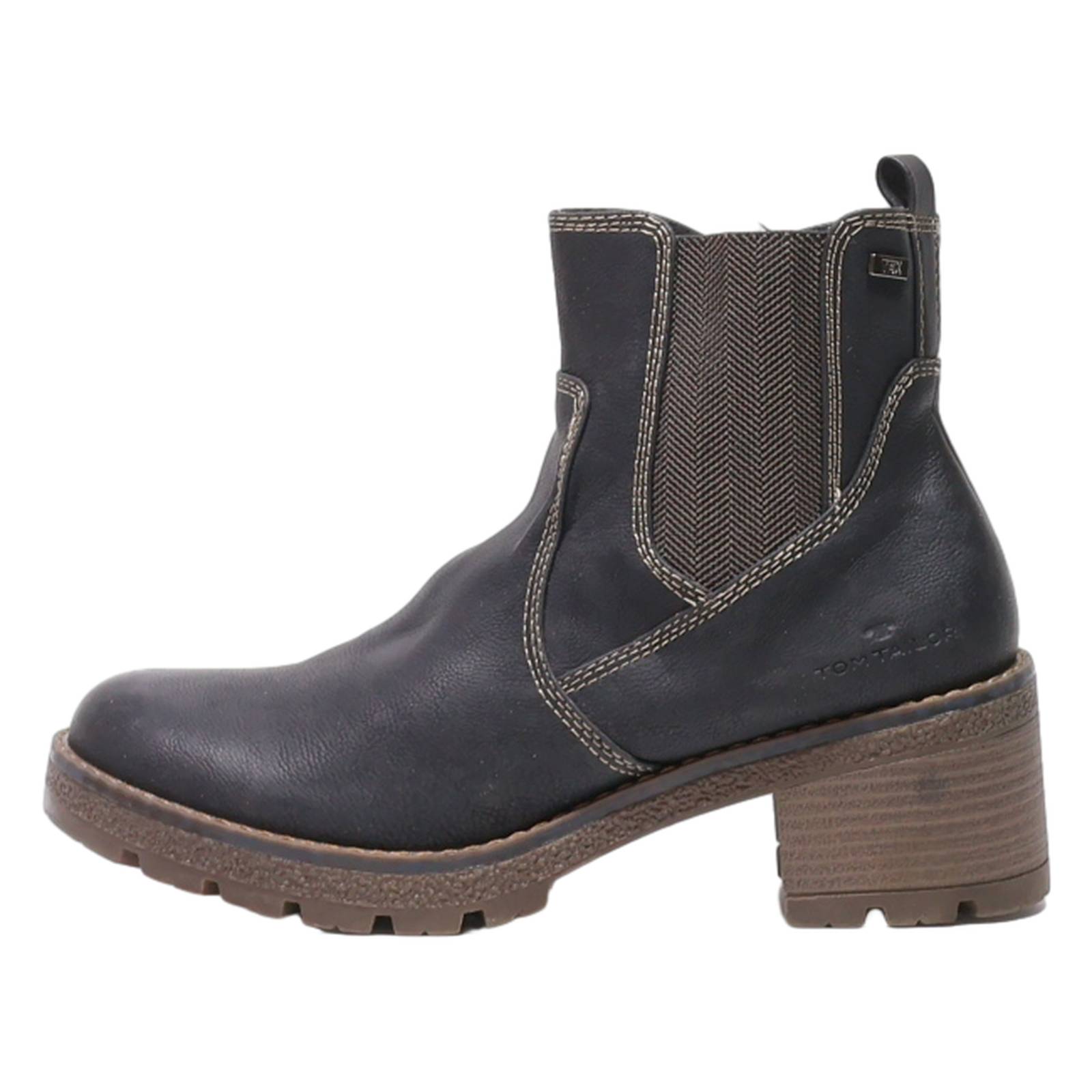 TOM TAILOR Chelsea Boots Black Leather Womens UK 7
