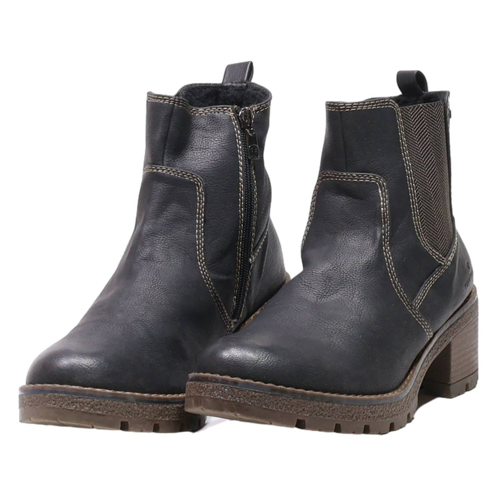 TOM TAILOR Chelsea Boots Black Leather Womens UK 7