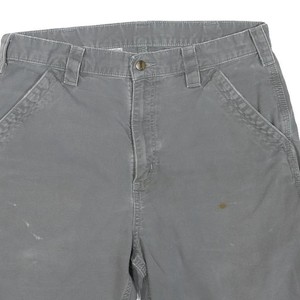 CARHARTT Mens Shorts Grey Cotton Blend Casual M W34 Durable Workwear