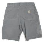 CARHARTT Mens Shorts Grey Cotton Blend Casual M W34 Durable Workwear