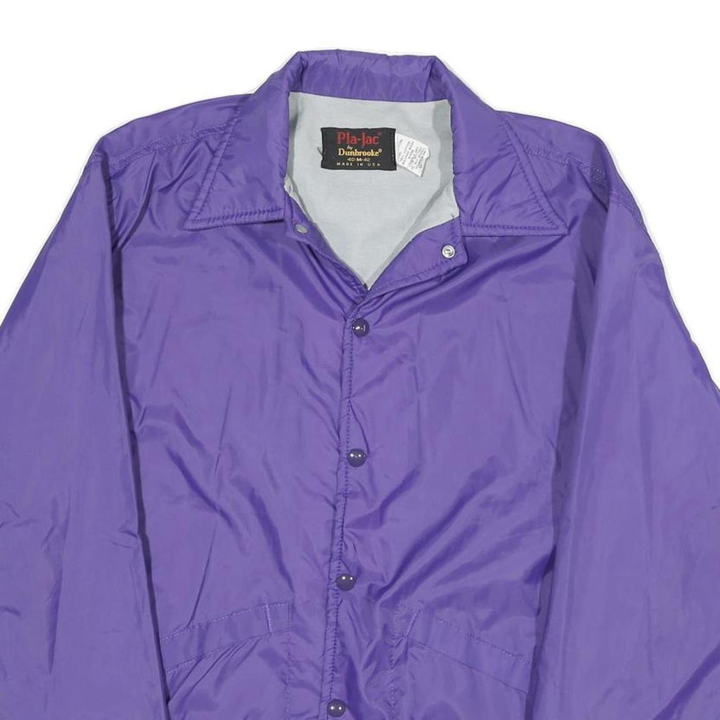 DUNBROOKE Mens Purple Nylon Button Jacket M Pla-Jac Battlin Bucs Embroidered