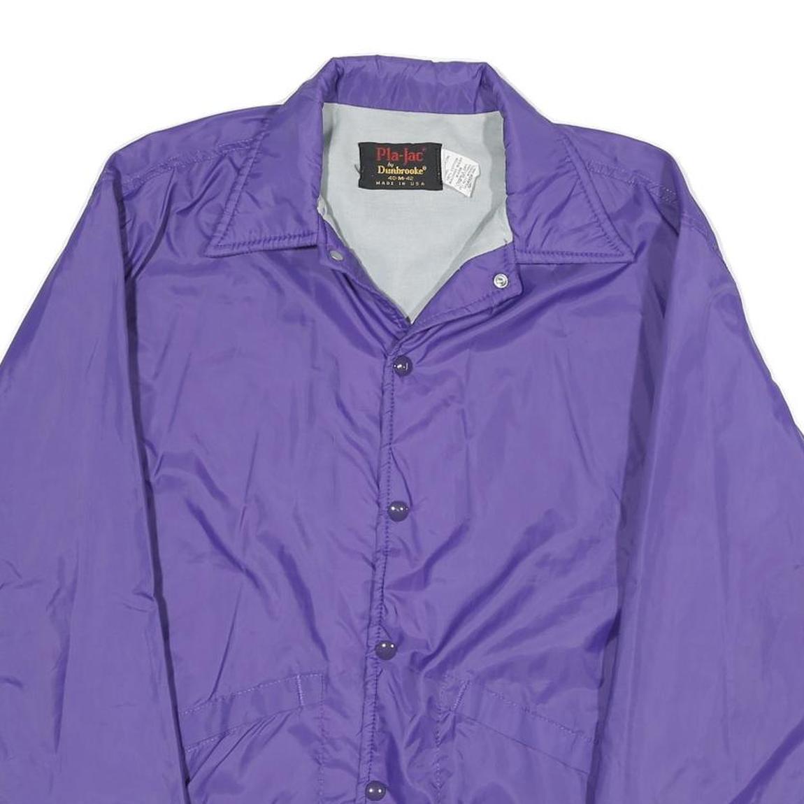 DUNBROOKE Mens Purple Nylon Button Jacket M Pla-Jac Battlin Bucs Embroidered