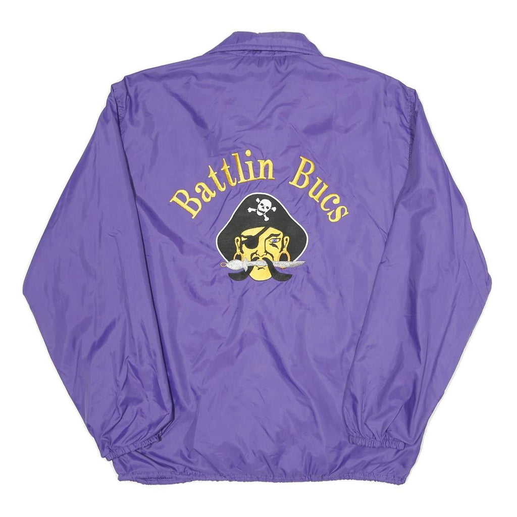 DUNBROOKE Mens Purple Nylon Button Jacket M Pla-Jac Battlin Bucs Embroidered