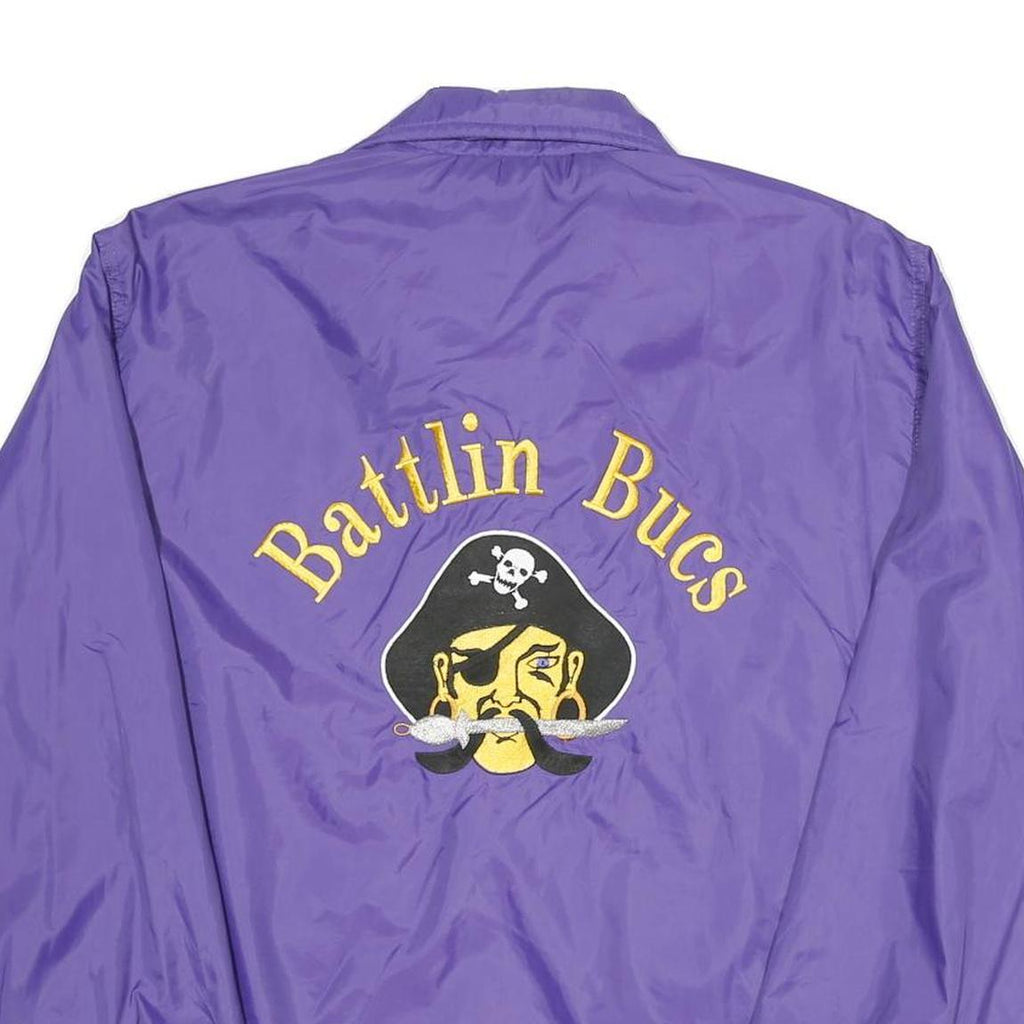 DUNBROOKE Mens Purple Nylon Button Jacket M Pla-Jac Battlin Bucs Embroidered