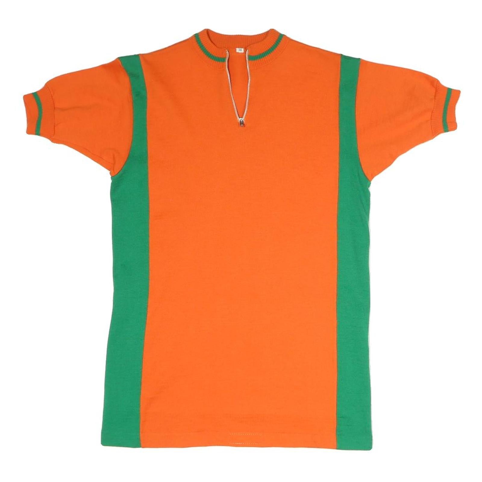 Womens Orange & Green Modern T-Shirt M Short Sleeve Round Neck Colour Block Zip