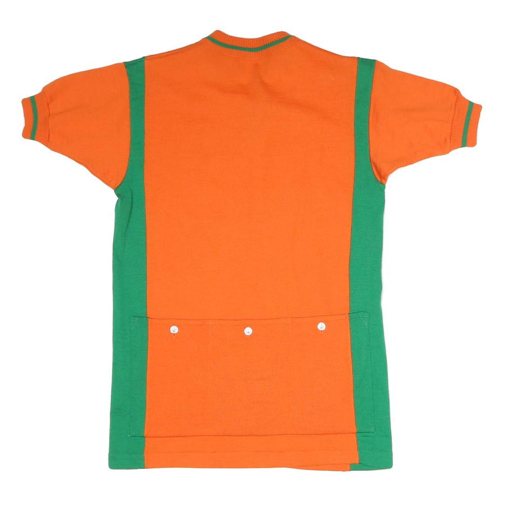 Womens Orange & Green Modern T-Shirt M Short Sleeve Round Neck Colour Block Zip