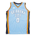 ADIDAS Mens Blue Jersey S Sleeveless V-Neck Oklahoma City Westbrook Number 0