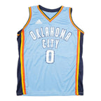 ADIDAS Mens Blue Jersey S Sleeveless V-Neck Oklahoma City Westbrook Number 0