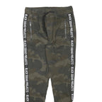 BLACKSQUAD Womens Cotton Blend Slim Camouflage Trousers W28 L28 Drawstring