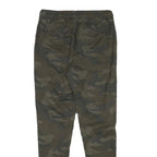 BLACKSQUAD Womens Cotton Blend Slim Camouflage Trousers W28 L28 Drawstring