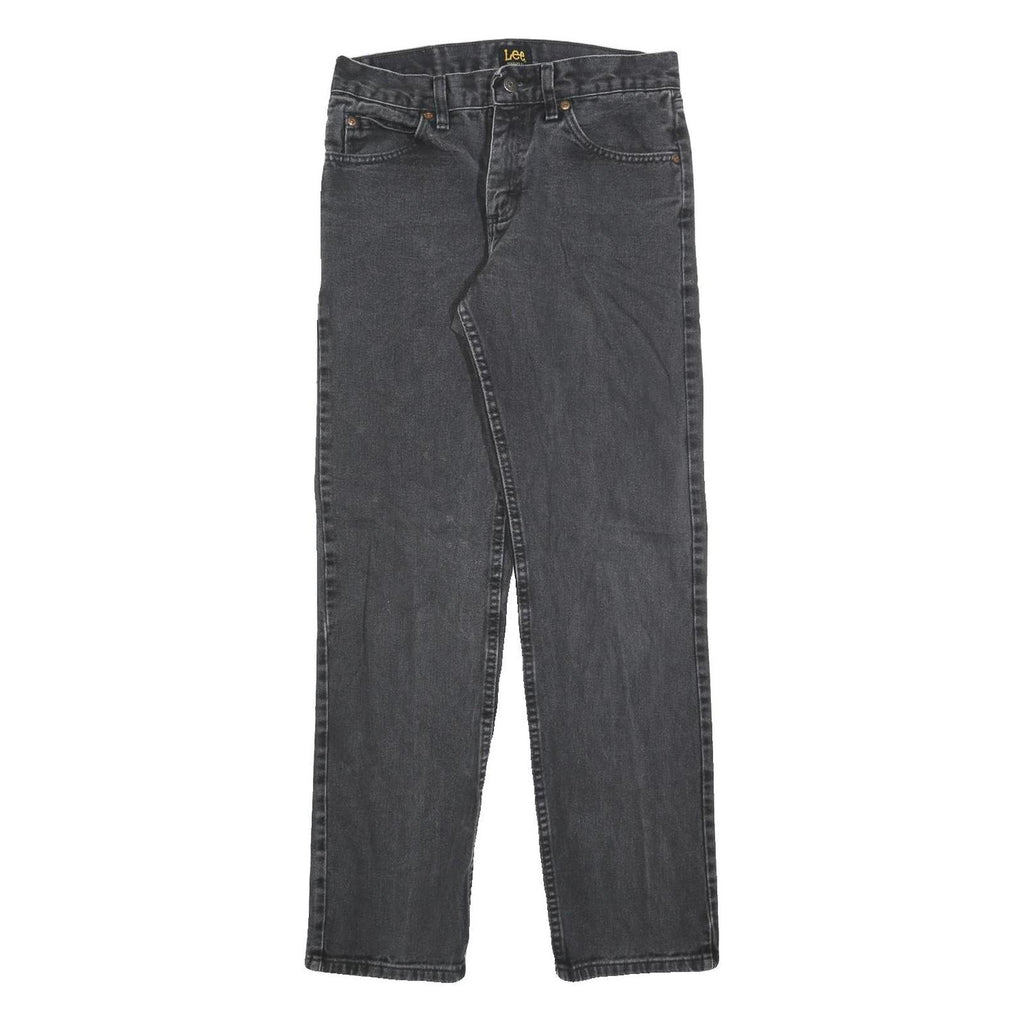 LEE Mens Regular Fit Black Denim Jeans W30 L32 Classic Cotton Blend Zip
