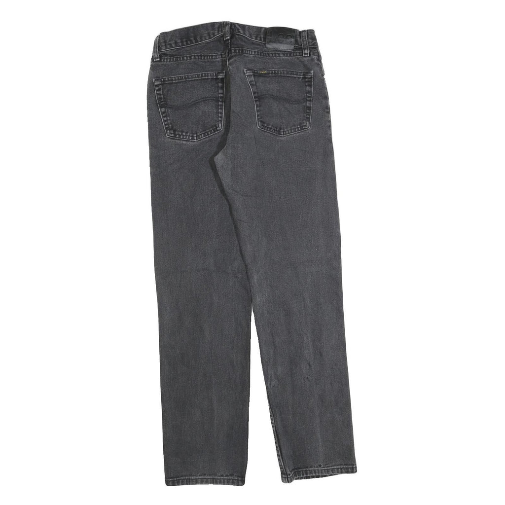 LEE Mens Regular Fit Black Denim Jeans W30 L32 Classic Cotton Blend Zip