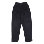 CR-4709 Striped Womens Trousers Black Slim Tapered 90s W24 L28