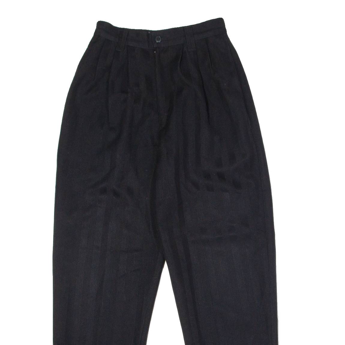 CR-4709 Striped Womens Trousers Black Slim Tapered 90s W24 L28